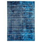  Natural Fibres Hamptons Indigo and White Hand Loomed Wool and Viscose Hand Woven Floor Rug  - 2