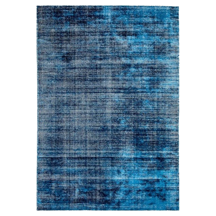  Natural Fibres Hamptons Indigo and White Hand Loomed Wool and Viscose Hand Woven Floor Rug  - 1