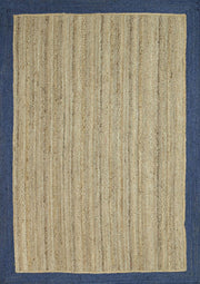  Natural Fibres Hampton Navy Blue Border Jute Hand Woven Floor Rug  - 11