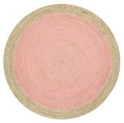  Natural Fibres Hampton Pink Centre Round Jute Hand Woven Floor Rug - 6