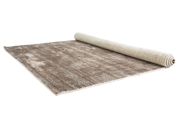  Natural Fibres Hamptons Taupe and White Hand Loomed Wool and Viscose Hand Woven Floor Rug  - 4