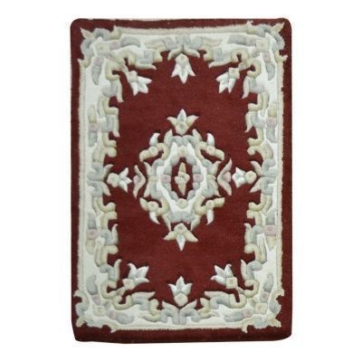  Natural Fibres Jewel Red - Hand Tufted Wool Doormat Hand Woven Floor Rug  - 2