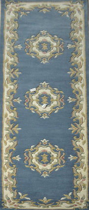  Natural Fibres Jewel Blue - Hand Tufted wool Hand Woven Floor Rug Runner  - 5