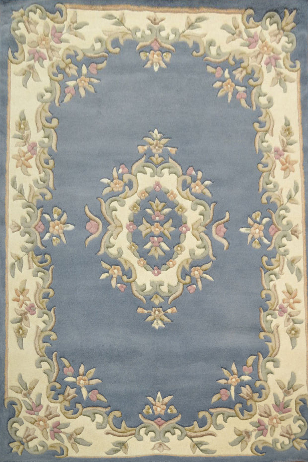  Natural Fibres Jewel Blue - Hand Tufted Wool Hand Woven Floor Rug  - 8