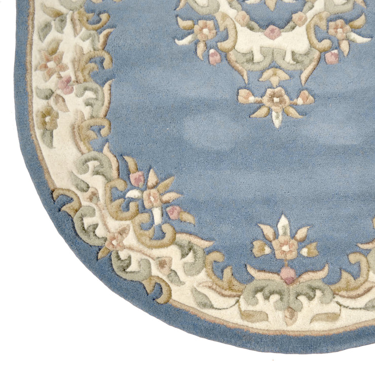  Natural Fibres Jewel Blue Oval - Hand Tufted Wool Hand Woven Floor Rug  - 2