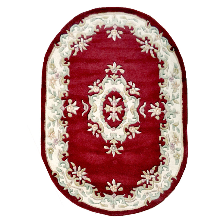  Natural Fibres Jewel Red - Hand Tufted Wool Hand Woven Floor Rug  - 1
