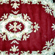  Natural Fibres Jewel Red - Hand Tufted Wool Circle Hand Woven Floor Rug  - 3