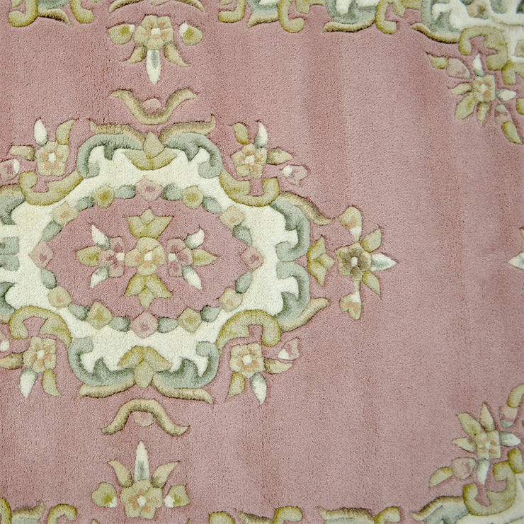  Natural Fibres Jewel Rose - Hand knotted Wool Circle Hand Woven Floor Rug  - 3
