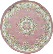  Natural Fibres Jewel Rose - Hand knotted Wool Circle Hand Woven Floor Rug  - 4