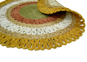  Natural Fibres Cosmos Jute Gold Multi Round hand braided round floor rug - 5