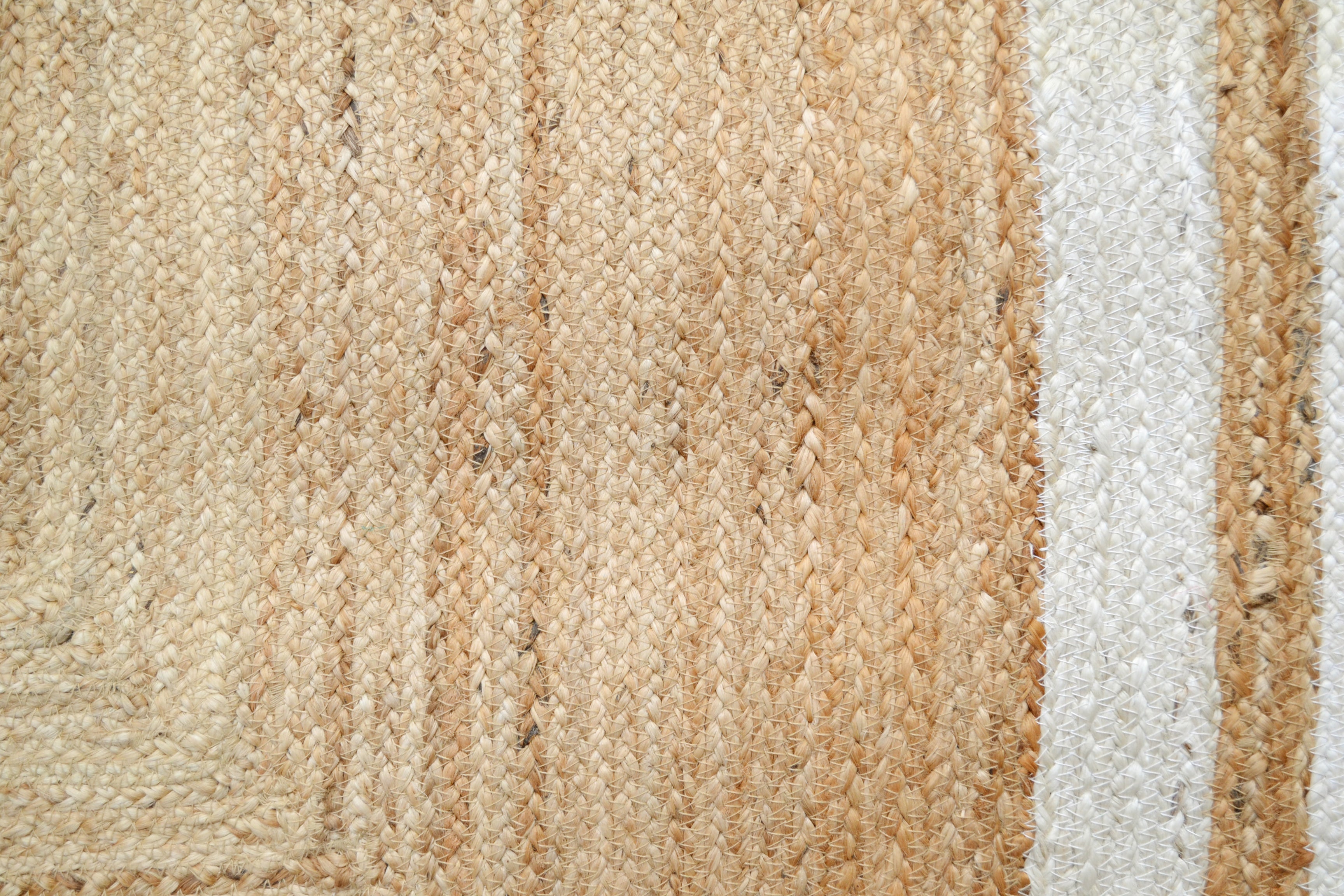 Fiji Rugs Fiji Natural / Ivory Border Eco-Friendly Jute Rug - 3 Sizes