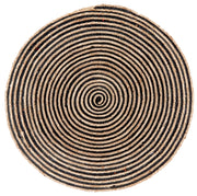  Natural Fibres Jute - Azelia Black Hand Braided Circle Hand Woven Floor Rug  - 2