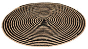  Natural Fibres Jute - Azelia Black Hand Braided Circle Hand Woven Floor Rug  - 3