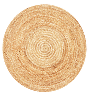  Natural Fibres Jute - Natural Hand Braided Circle Hand Woven Floor Rug  - 5