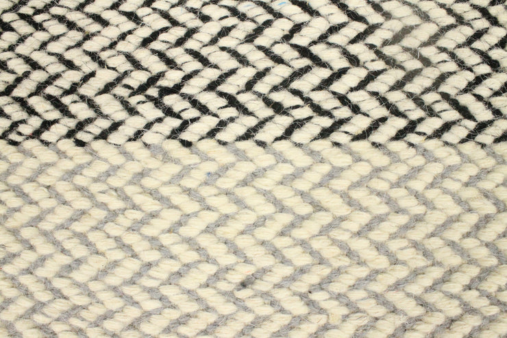  Natural Fibres Kyra Cream - Modern Flat Woven Wool Hand Woven Floor Rug  - 4