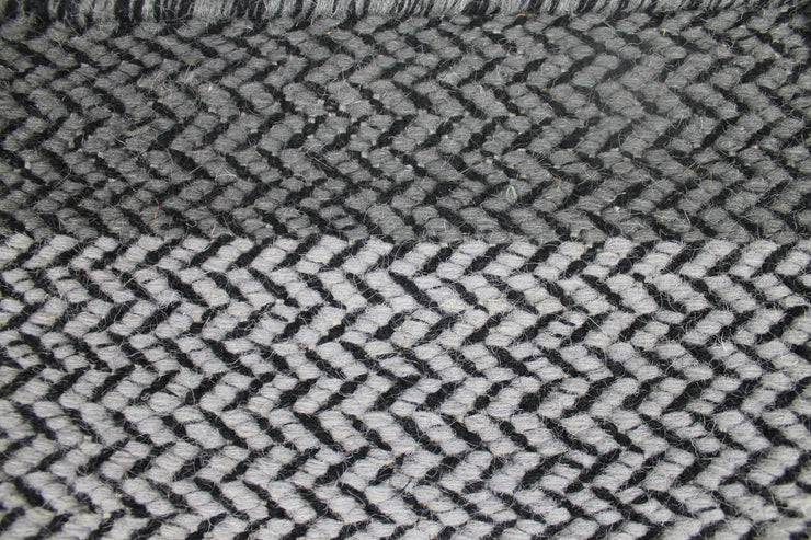  Natural Fibres Kyra Grey - Modern Hand Woven Wool Runner  - 4