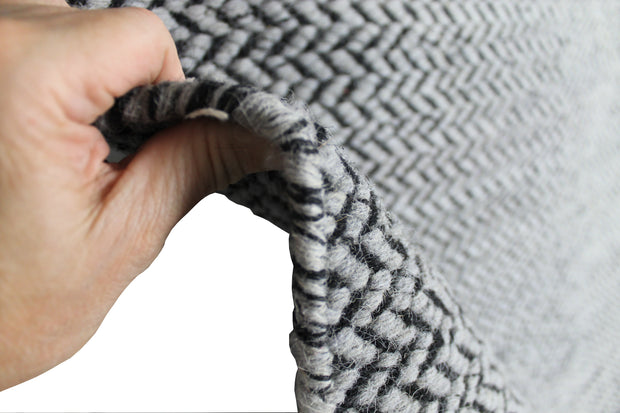  Natural Fibres Kyra Grey - Modern Hand Woven Wool Hand Woven Floor Rug  - 2