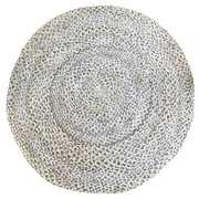  Natural Fibres Jute - Katie Grey and Bleach Circle Hand Braided Hand Woven Floor Rug  - 1