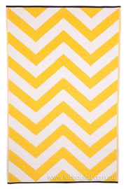  Natural Fibres Laguna Yellow and White  Recycled Plastic Indoor Outdoor Hand Woven Floor Rug  - 2