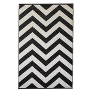  Natural Fibres Laguna Black and White  Recycled Plastic Indoor Outdoor Hand Woven Floor Rug  - 1