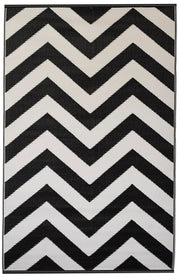  Natural Fibres Laguna Black and White  Recycled Plastic Indoor Outdoor Hand Woven Floor Rug  - 2