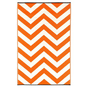  Natural Fibres Laguna Orange and White  Recycled Plastic Indoor Outdoor Hand Woven Floor Rug  - 1