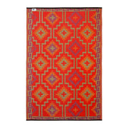  Natural Fibres Lhasa Orange and Violet  Recycled Plastic Indoor Outdoor Hand Woven Floor Rug  - 1