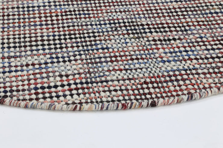  Natural Fibres Scandi Multi Reversible Wool Round Hand Woven Floor Rug  - 4