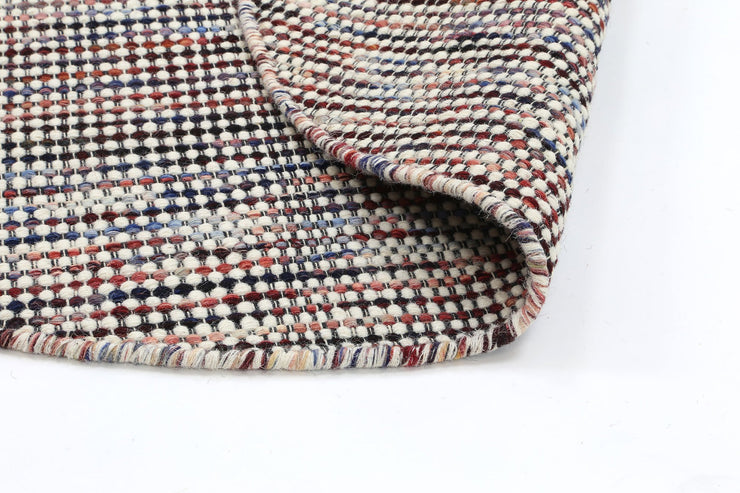  Natural Fibres Scandi Multi Reversible Wool Round Hand Woven Floor Rug  - 5