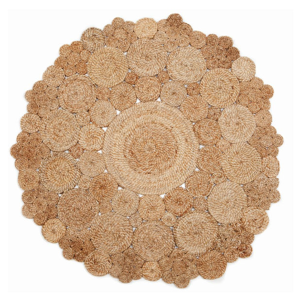  Natural Fibres Jute - Marigold Natural Jute Hand Woven Circular Hand Woven Floor Rug  - 1