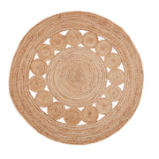  Natural Fibres Jute - Medallion Circle Hand Braided Jute Hand Woven Floor Rug  - 1