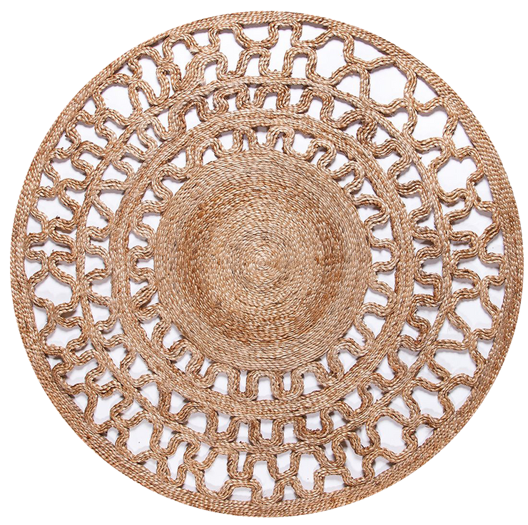  Natural Fibres Jute - Mogra Natural Circle Hand Braided Hand Woven Floor Rug  - 2