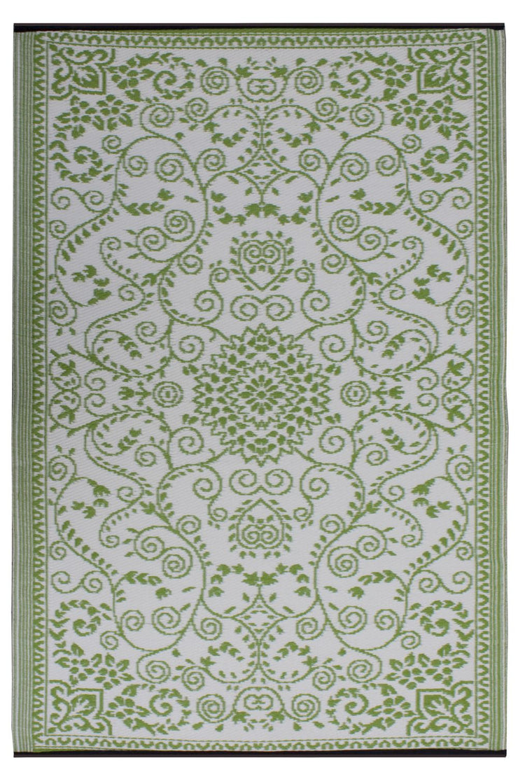  Natural Fibres Murano Lime and Cream  Recycled Plastic Indoor Outdoor Hand Woven Floor Rug  - 3