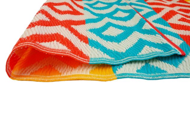 Angles Orange and Yellow Multi Outdoor Rug -  - 4