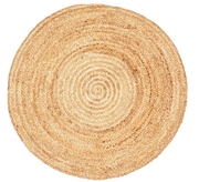 Natural Fibres Jute - Natural Hand Braided Circle Hand Woven Floor Rug  - 1