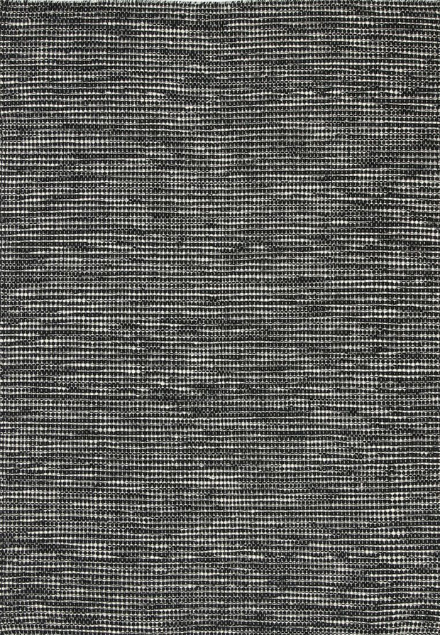  Natural Fibres Scandi Black White Reversible Wool Hand Woven Floor Rug  - 9