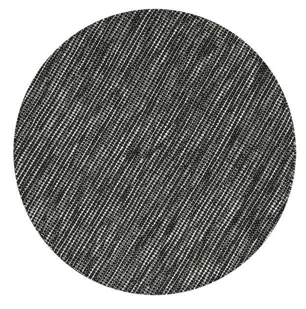  Natural Fibres Scandi Black White Reversible Wool Round Hand Woven Floor Rug  - 6