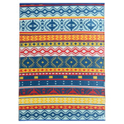  Natural Fibres Chatai Blue Tribal Recycled Plastic Indoor Outdoor Hand Woven Floor Rug  - 1