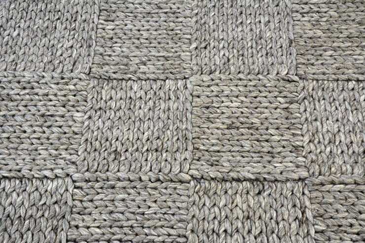  Natural Fibres Ottowa Ash Grey - Modern Hand Knotted Wool Hand Woven Floor Rug  - 5