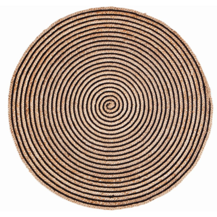  Natural Fibres Jute - Plumeria Natural Jute Hand Woven Circular Hand Woven Floor Rug  - 1