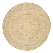  Natural Fibres Classic Natural Hand Woven Jute Round Hand Woven Floor Rug - 1