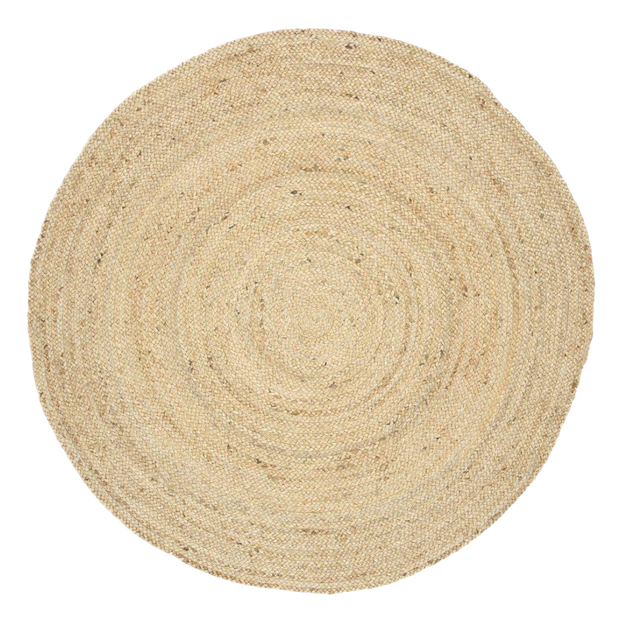  Natural Fibres Classic Natural Hand Woven Jute Round Hand Woven Floor Rug - 1