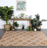  Natural Fibres Artisan Beige Natural Parquetry Jute Hand Woven Floor Rug  - 2
