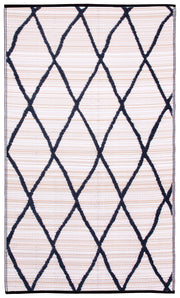  Natural Fibres Nairobi Black and WHITE  Recycled Plastic Indoor Outdoor Hand Woven Floor Rug  - 3