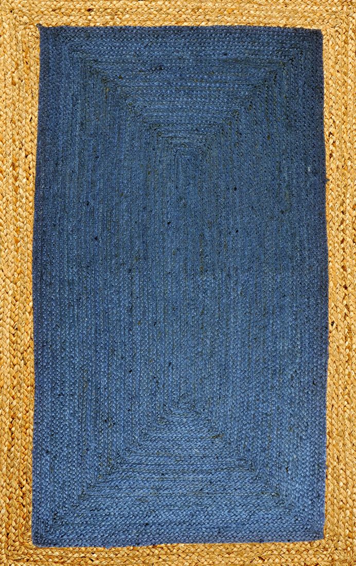  Natural Fibres Jute - Phoenix Blue Handwoven Hand Woven Floor Rug  - 2