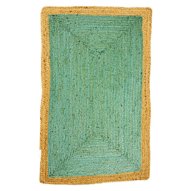  Natural Fibres Jute - Phoenix Sea Green Handwoven Hand Woven Floor Rug  - 1