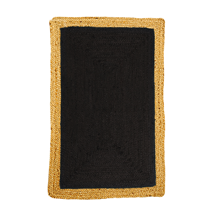  Natural Fibres Jute - Phoenix Black Handwoven Hand Woven Floor Rug  - 1