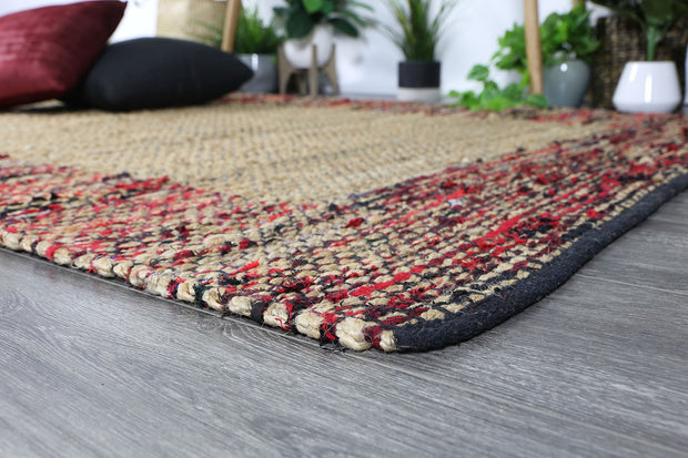  Natural Fibres Mahal Red  Hand Woven Jute Hand Woven Floor Rug - 9