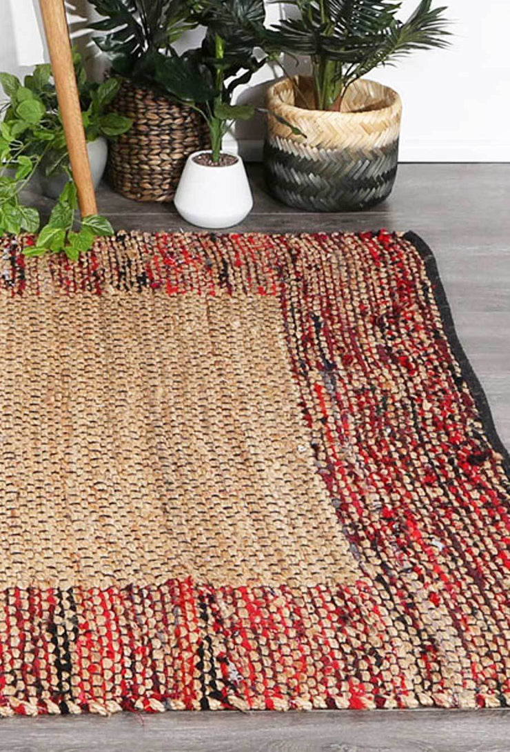  Natural Fibres Mahal Red Hand Woven Jute Hand Woven Floor Rug - 3