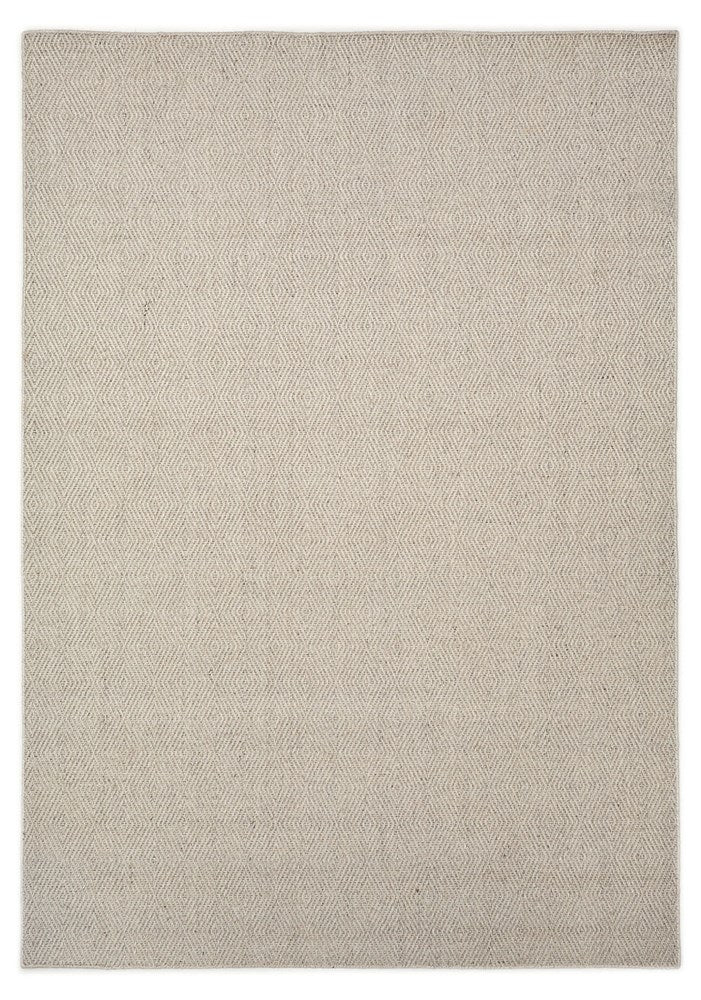  Natural Fibres Silverstone Modern Silver Hand Made Wool Flat Weave Hand Woven Floor Rug  - 2